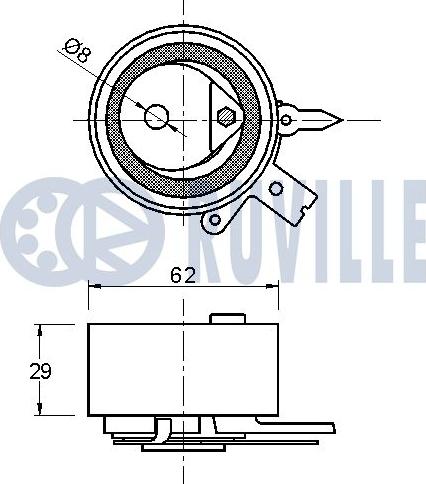 Ruville 542048 - Натяжна ролик, ремінь ГРМ autocars.com.ua