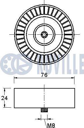 Ruville 542058 - Паразитний / провідний ролик, поліклиновий ремінь autocars.com.ua