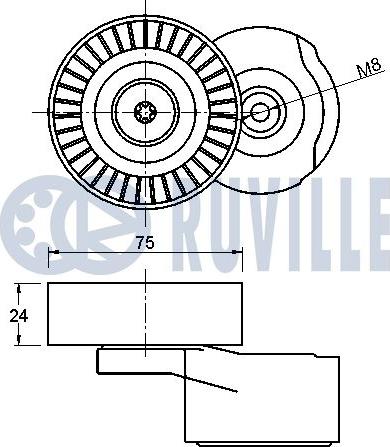 Ruville 542059 - Натягувач ременя, клинові зуб. autocars.com.ua