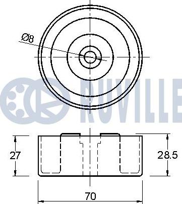 Ruville 542068 - Паразитний / провідний ролик, поліклиновий ремінь autocars.com.ua