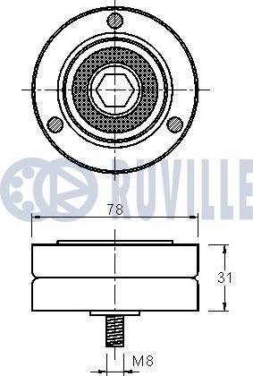 Ruville 542087 - Направляющий ролик, поликлиновый ремень avtokuzovplus.com.ua