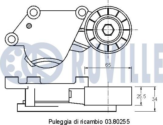 Ruville 542109 - Паразитний / провідний ролик, поліклиновий ремінь autocars.com.ua