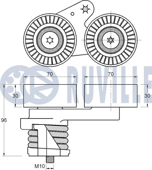 Ruville 542116 - Натяжитель, поликлиновый ремень avtokuzovplus.com.ua