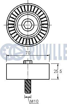 Ruville 542117 - Направляющий ролик, поликлиновый ремень avtokuzovplus.com.ua