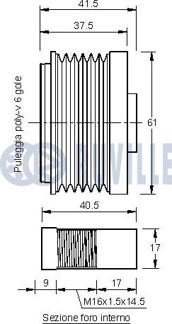 Ruville 542126 - Шкив генератора, муфта avtokuzovplus.com.ua