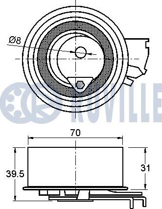 Ruville 542139 - Натяжна ролик, ремінь ГРМ autocars.com.ua