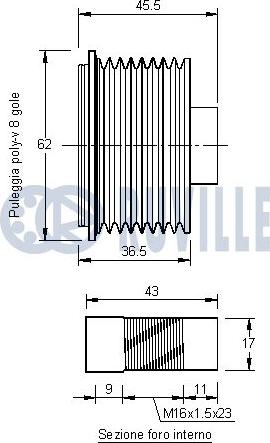 Ruville 542142 - Ремінний шків, генератор autocars.com.ua