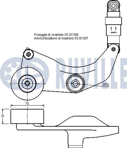 Ruville 542149 - Натягувач ременя, клинові зуб. autocars.com.ua