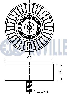 Ruville 542163 - Паразитний / провідний ролик, поліклиновий ремінь autocars.com.ua