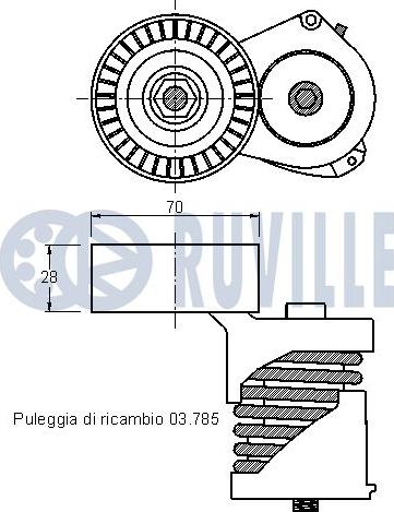 Ruville 542190 - Натяжитель, поликлиновый ремень avtokuzovplus.com.ua