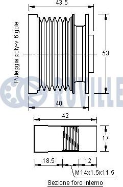 Ruville 542195 - Шкив генератора, муфта avtokuzovplus.com.ua