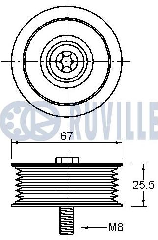 Ruville 542203 - Направляющий ролик, поликлиновый ремень avtokuzovplus.com.ua