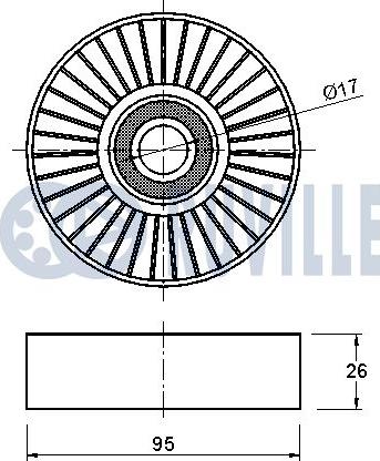 Ruville 542211 - Направляющий ролик, поликлиновый ремень avtokuzovplus.com.ua