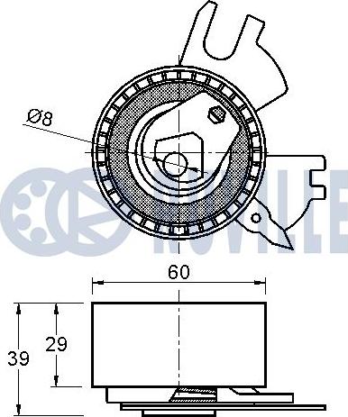 Ruville 542228 - Натяжна ролик, ремінь ГРМ autocars.com.ua