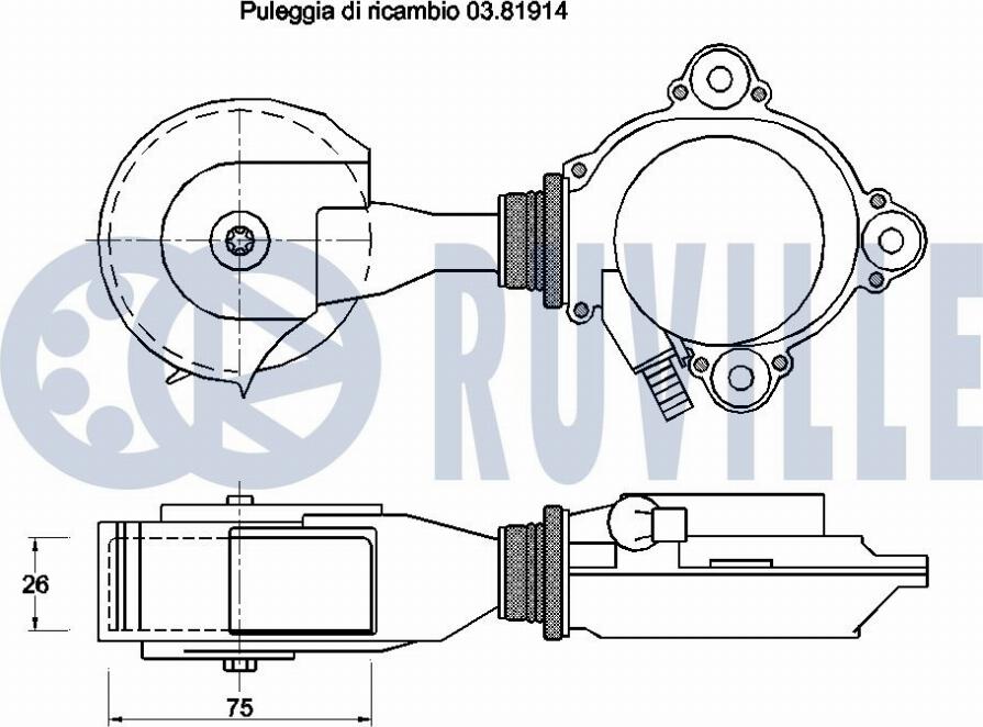 Ruville 542236 - Натягувач ременя, клинові зуб. autocars.com.ua