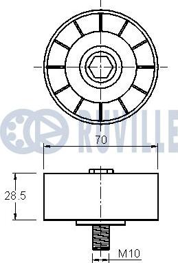 Ruville 542245 - Направляющий ролик, поликлиновый ремень avtokuzovplus.com.ua