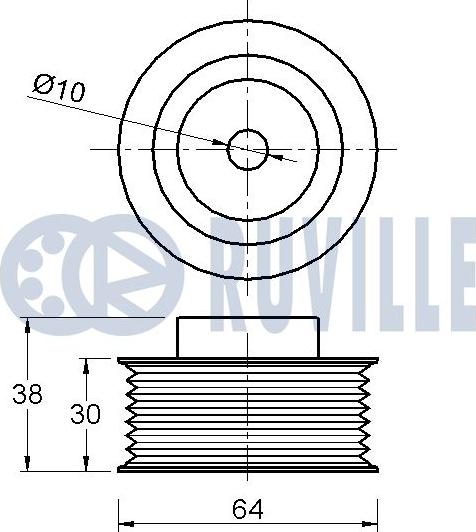 Ruville 542265 - Паразитний / провідний ролик, поліклиновий ремінь autocars.com.ua