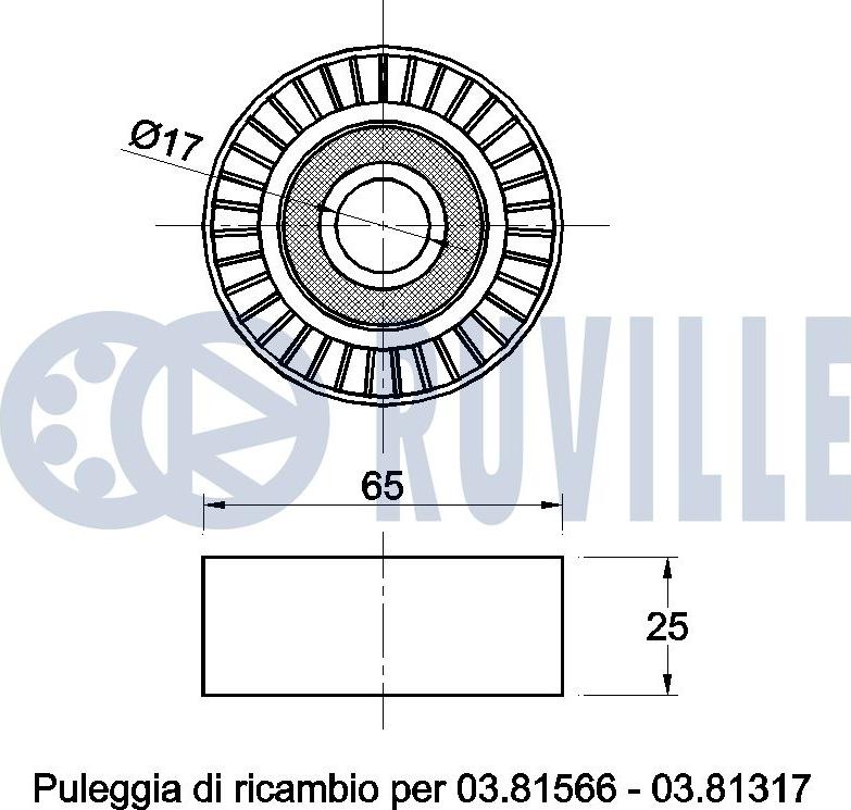 Ruville 542268 - Паразитний / провідний ролик, поліклиновий ремінь autocars.com.ua