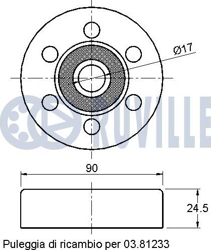 Ruville 542271 - Направляющий ролик, поликлиновый ремень avtokuzovplus.com.ua