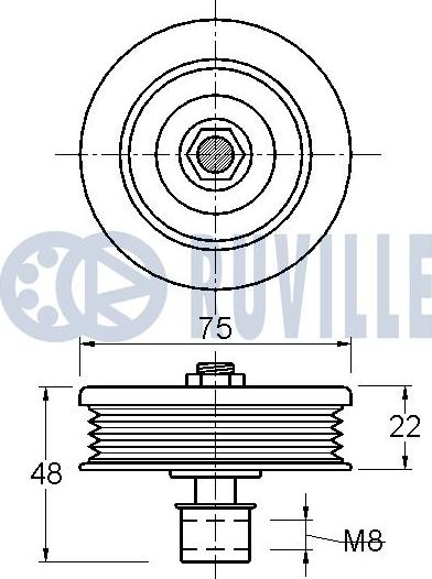 Ruville 542272 - Направляющий ролик, поликлиновый ремень autodnr.net