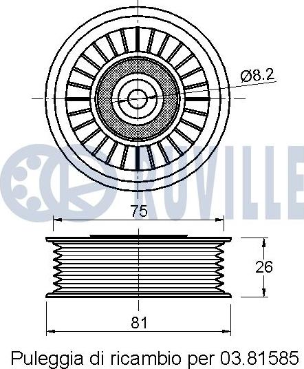 Ruville 542287 - Паразитний / провідний ролик, поліклиновий ремінь autocars.com.ua