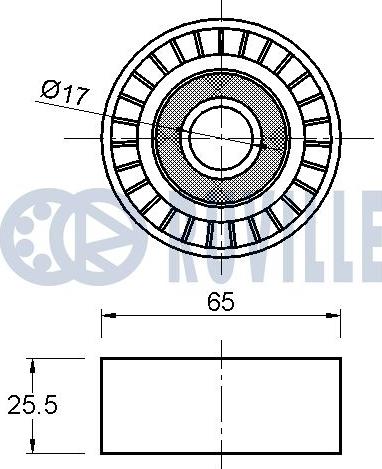 Ruville 542305 - Направляющий ролик, поликлиновый ремень avtokuzovplus.com.ua