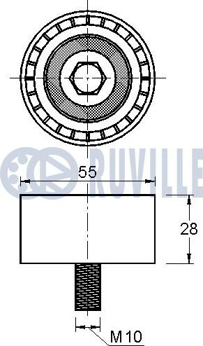 Ruville 542310 - Паразитний / Провідний ролик, зубчастий ремінь autocars.com.ua