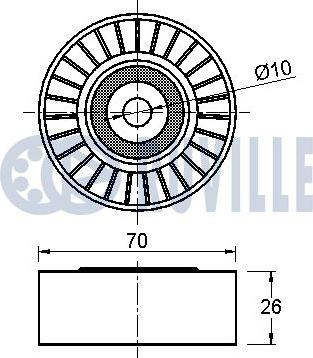 Ruville 542312 - Направляющий ролик, поликлиновый ремень avtokuzovplus.com.ua