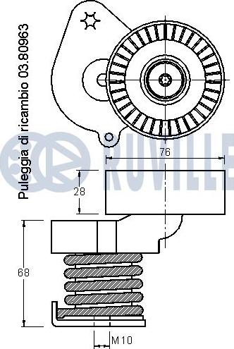 Ruville 542315 - Натягувач ременя, клинові зуб. autocars.com.ua