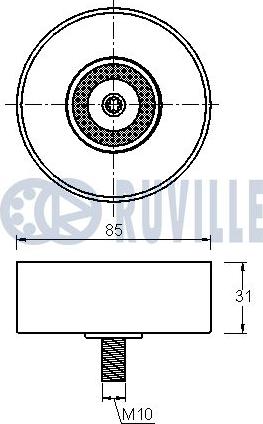 Ruville 542316 - Направляющий ролик, поликлиновый ремень avtokuzovplus.com.ua