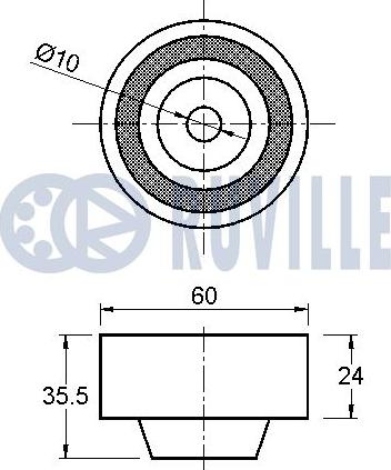 Ruville 542334 - Паразитний / Провідний ролик, зубчастий ремінь autocars.com.ua