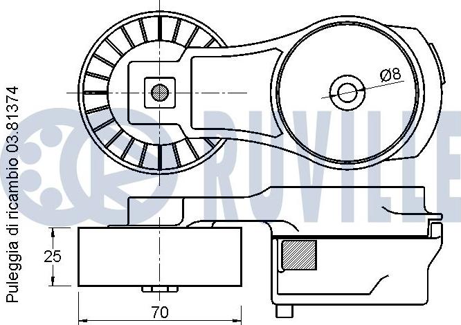 Ruville 542335 - Натяжитель, поликлиновый ремень avtokuzovplus.com.ua