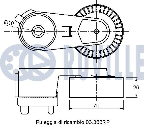 Ruville 542337 - Натягувач ременя, клинові зуб. autocars.com.ua