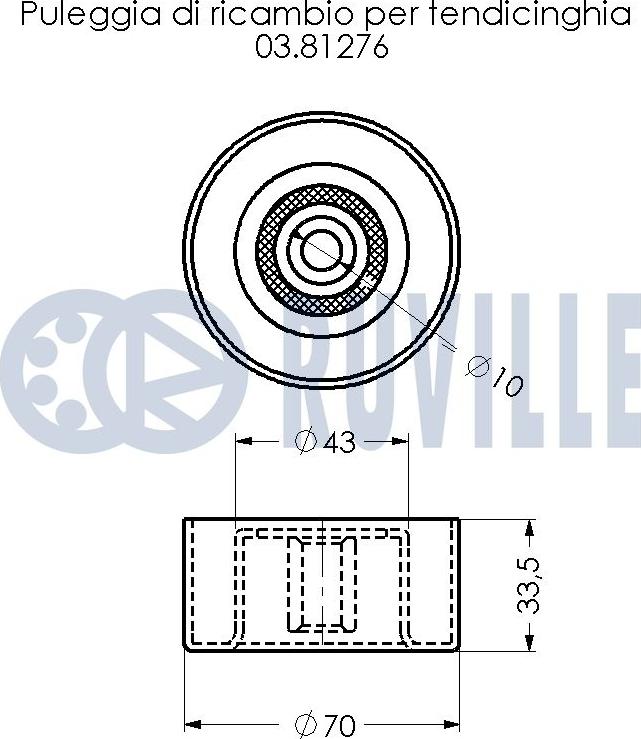 Ruville 542341 - Направляющий ролик, поликлиновый ремень avtokuzovplus.com.ua