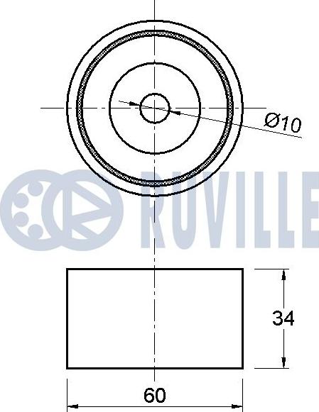 Ruville 542355 - Паразитний / провідний ролик, поліклиновий ремінь autocars.com.ua