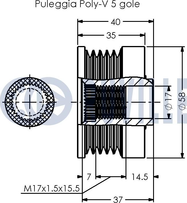 Ruville 542361 - Шкив генератора, муфта avtokuzovplus.com.ua