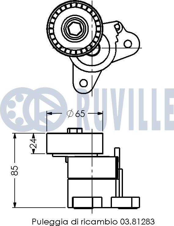 Ruville 542362 - Натяжитель, поликлиновый ремень avtokuzovplus.com.ua