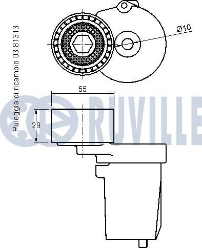 Ruville 542363 - Натягувач ременя, клинові зуб. autocars.com.ua