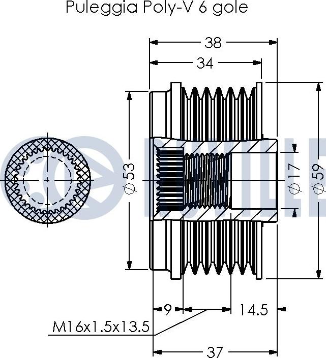 Ruville 542373 - Шкив генератора, муфта avtokuzovplus.com.ua