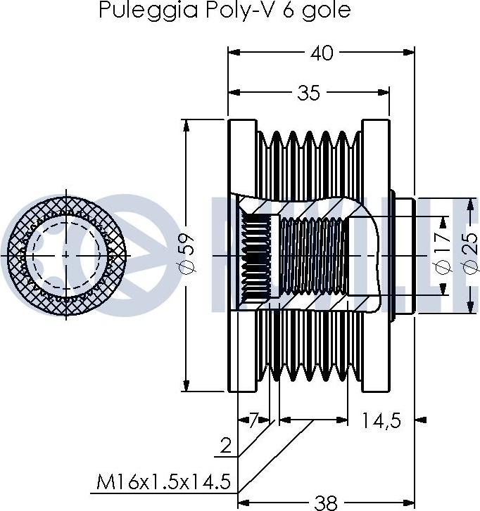 Ruville 542377 - Шкив генератора, муфта avtokuzovplus.com.ua