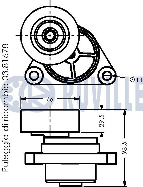 Ruville 542378 - Натягувач ременя, клинові зуб. autocars.com.ua