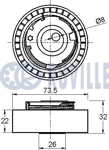 Ruville 542384 - Натяжной ролик, ремень ГРМ avtokuzovplus.com.ua