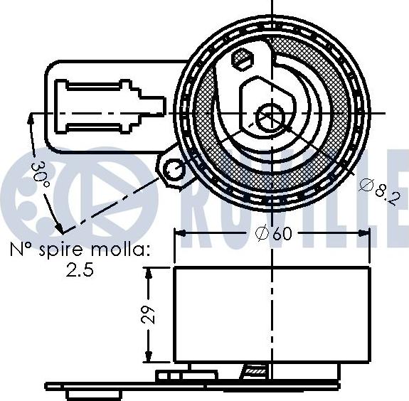 Ruville 542400 - Натяжна ролик, ремінь ГРМ autocars.com.ua