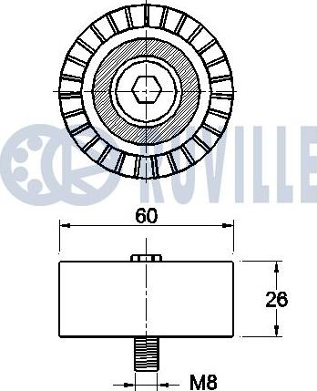 Ruville 542402 - Паразитний / провідний ролик, поліклиновий ремінь autocars.com.ua