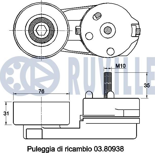 Ruville 542405 - Натягувач ременя, клинові зуб. autocars.com.ua