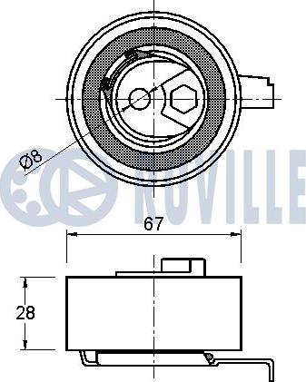 Ruville 542418 - Натяжна ролик, ремінь ГРМ autocars.com.ua