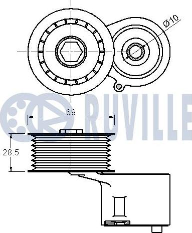 Ruville 542420 - Натягувач ременя, клинові зуб. autocars.com.ua