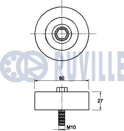 Ruville 542434 - Паразитний / провідний ролик, поліклиновий ремінь autocars.com.ua