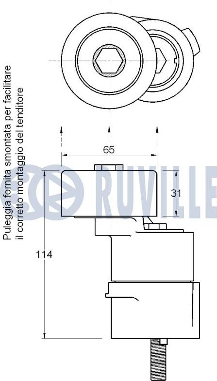 Ruville 542435 - Натягувач ременя, клинові зуб. autocars.com.ua