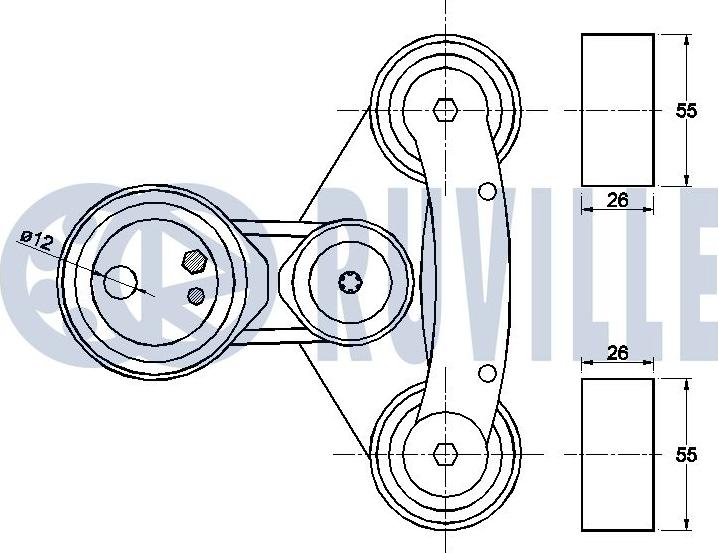 Ruville 542438 - Натягувач ременя, клинові зуб. autocars.com.ua